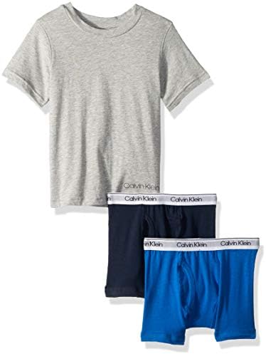 Детска тениска на Calvin Klein Boys' от 3 теми и комплект чифта бельо-боксерки