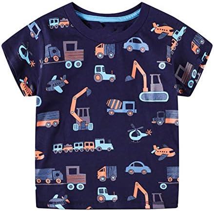 Warmbaby Строителни Ризи За Малки Момчета Детски Тениски с Къс Ръкав Камион