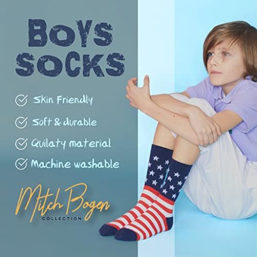 Новост За момчета Mitch Bogen, дрехи за екипажа, Забавен Дизайн, Чорапи 12 Двойки, Различни спортни Форми, Модел
