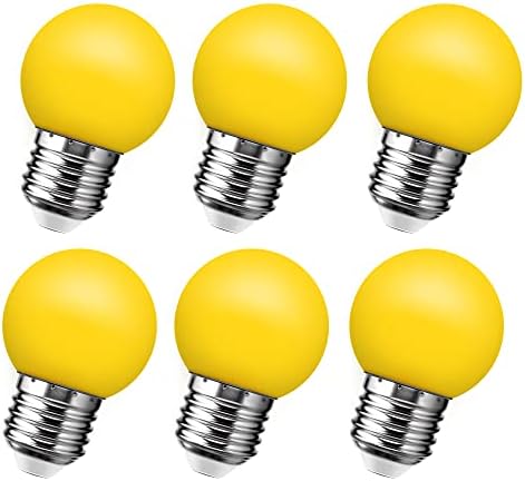 Led Лампи жълт цвят Flaspar, Малка Жълта Крушка E26 мощност 1 W, Led лампа G14 Globe мощност 15 W в Изражение,