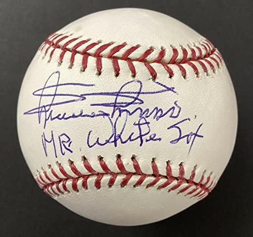 Играта на топка с автограф Мини Миносо, Автограф Селига Хофа, Надпис Mr. White Sox MLB - Бейзболни топки С Автографи