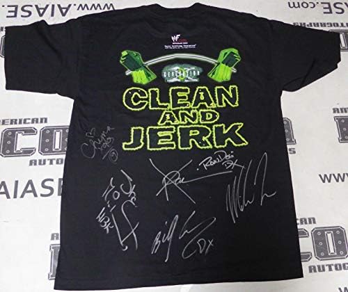 Шон Майкълс Майк Тайсън Били Гън Китай X-Pac + Тениска с автограф DX WWE PSA/DNA - Боксови аксесоари, с автограф
