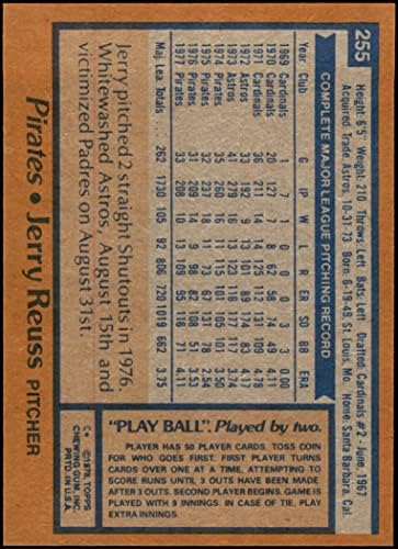 1978 Topps 255 Джери Полет Питсбърг Пайрэтс (Бейзболна картичка) NM/MT Пирати