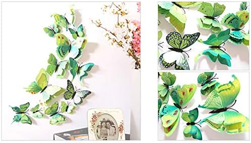JYPHM 24 БР. 3D Пеперуда Стикер На Стената С Двойни Крила Подвижни Магнити за Хладилник Етикети Декор за Детска