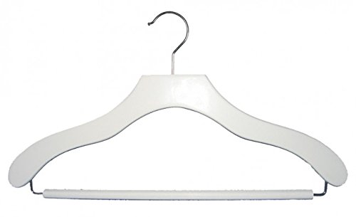 NAHANCO 2007-Модерна закачалка за костюми 21 W, 17 инча, Бяла (опаковка от 100 броя)
