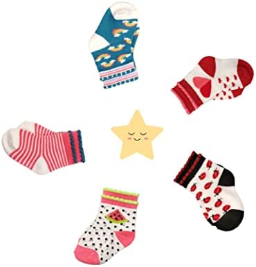 Baby Elements 20 чифта чорапи-гривни за малки момичета с щампи, ивици и едноцветните