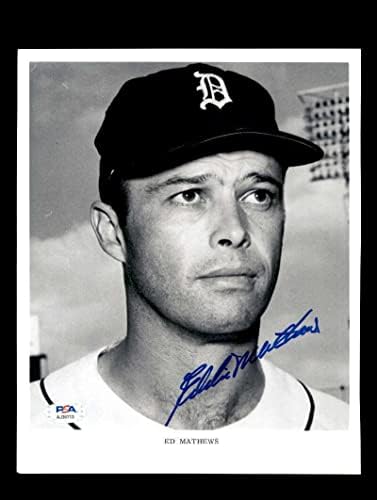Еди Матюс PSA DNA Coa Подписа Снимка 8x10 с автограф Тигри 1968 г. - Снимки на MLB с автограф