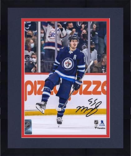 Празнична снимка Марка Шейфеле в рамката на Уинипег Джетс с автограф 8 x 10 Синьо - Снимки на НХЛ с автограф