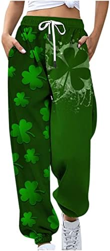 BinTohh Панталони в Деня на Св. Патрик за Жени, Ирландски Зелени Гамаши, Спортни Гамаши, Със Забавни Щампи,