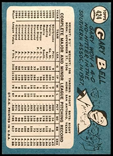 1965 Topps # 424 Гари Бел Кливланд Индианс (Бейзболна картичка) EX индианците