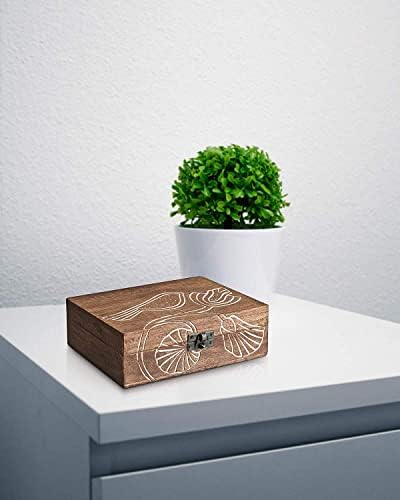 Органайзер за Шкатулок от дърво 5x7 - Дървена Ковчег за Келтски Украшения Ръчно изработени памет с дърворезба