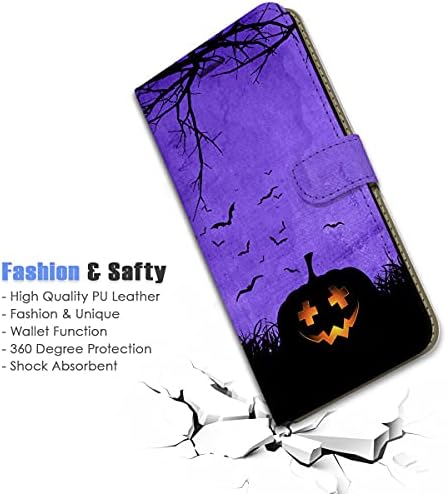 за iPhone 11 Pro, дизайнерски калъф-портфейл с панти капак за телефон, A24459 фенер от тиква за Хелоуин 24459