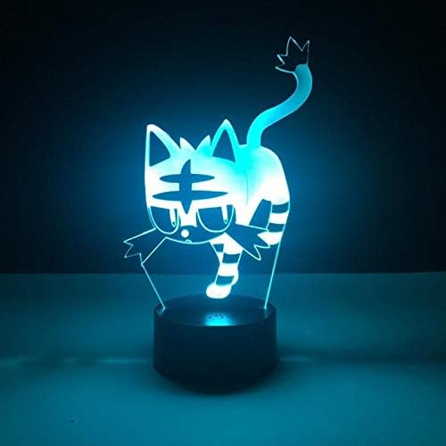Jinnwell 3D Котка Тигър Животно Нощно Лампа Илюзия 7 Цвята Смяна на Сензорен Прекъсвач Настолни Лампи За Маса