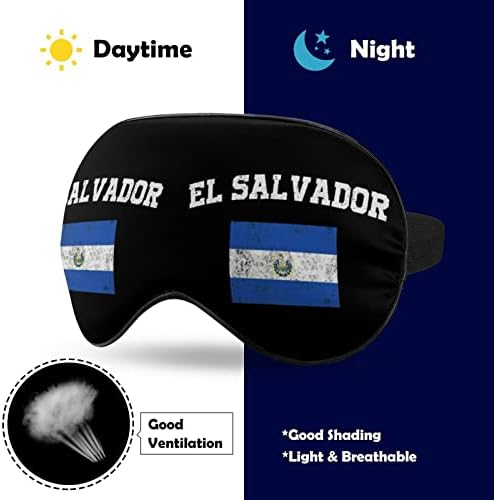 Маска за Сън с Флага на Салвадор Мека Превръзка На Очите Портативна Маска за Очи с Регулируема Каишка за Мъже