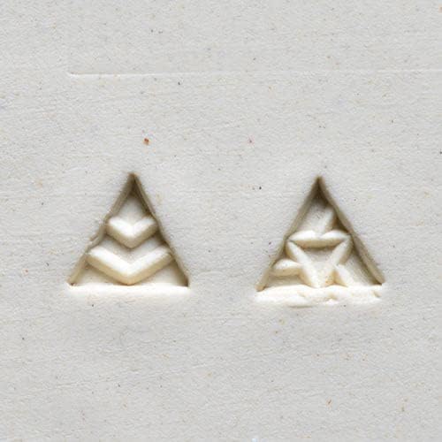 Керамика с инструменти MKM Глинени печати 4 Малка Триъгълна Декоративен печат за глина (Sts-03 Малък триъгълник