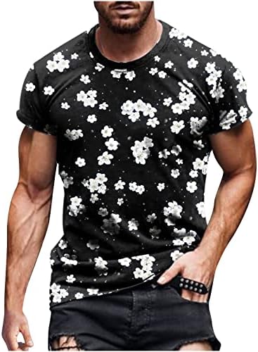 Мъжки Ризи С Флорални Принтом, Хавайски Плажна Риза, Ежедневни Тениска за Ежедневно Ваканция, Къс Ръкав, през