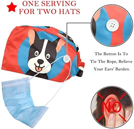 2 Опаковки Забавни Красиви Изрази на Лицето Кученце Кучето Работна Шапка с Копчета Тренировочная Регулируема
