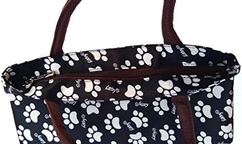 Дамски Водоустойчива Чанта за Обяд Chezi от Полиестер Dog Отпечатъкът Mini Мъкна Черен цвят