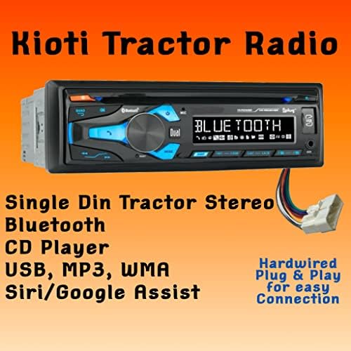 Директна връзка и възпроизвеждане на трактор радио KIOTI AM FM CD USB MP3 WMA Siri / Бутон Assist Google Bluetooth NX RX CK DK Series Cab