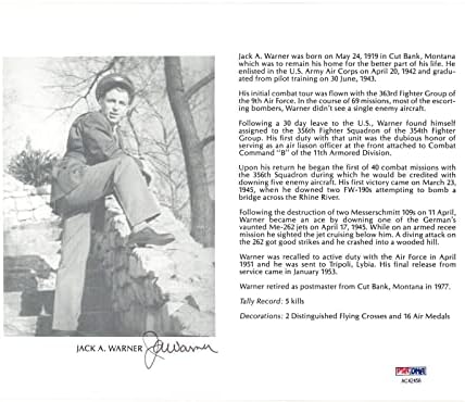 Джак Уорнър, Подписано 8x10 (d) Psa Днк Ac42458 Ace 5v времето на Втората Световна война - Снимки на MLB с автограф