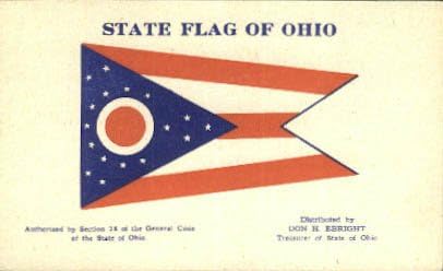 Пощенска картичка с флага на щата Охайо