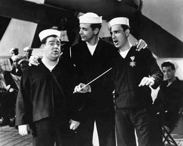 Във флота 1941 Bad Эббот Дик Пауъл Лу Костело снимка с размер 8х10 инча