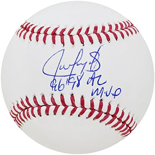 Хуан Гонзалес подписа Договор с Rawlings Official MLB Бейзбол w / 96,98 AL MVP - Бейзболни топки с автографи