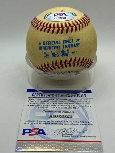 Дали Мак Фейл Янкис Авлига Подписа Автограф Официален представител на OMLB Baseball PSA DNA - Бейзболни топки