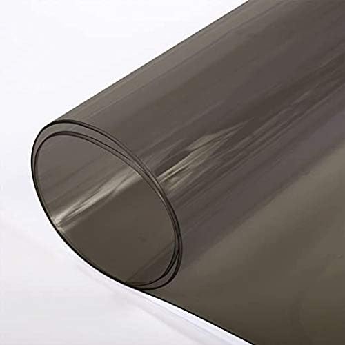 Прозрачен черен винил плат с опушен покритие - PVC 10-ти калибър - Продава се за парцела - Ширина 54 инча
