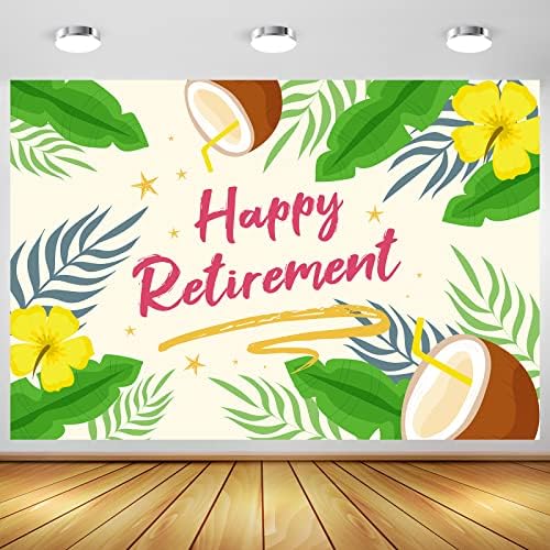 Банер Belrew Happy Retirement Background Фон за Снимки на тема Прощално парти, Знак на Летен плаж, Подпори за
