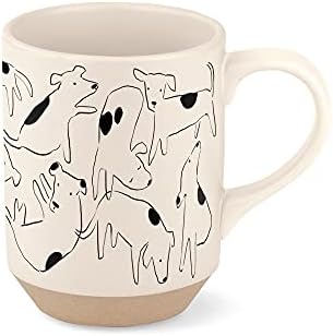 Керамична чаша Fringe Studio Nosey Dogs Spot, 12 течни унции, Натурална (429011)