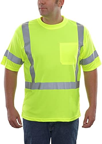 Светоотражающая Облекло Hi Vis Риза с къс ръкав и защитен джоб - Отговаря на ANSI клас 3, Светоотражающее покритие