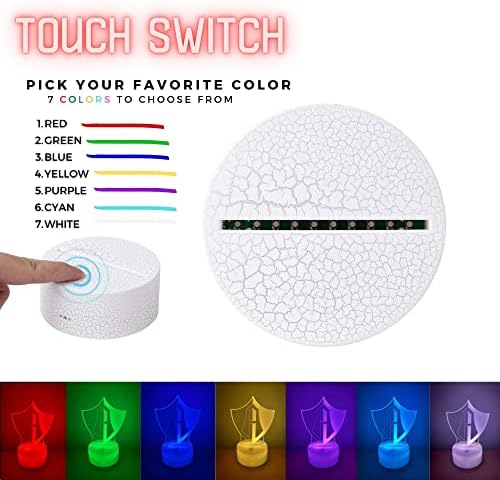 3D Led нощна светлина Сензорен Прекъсвач Седем Цвята-USB Кабел за Лампа на Батерии Смахнат Атлас