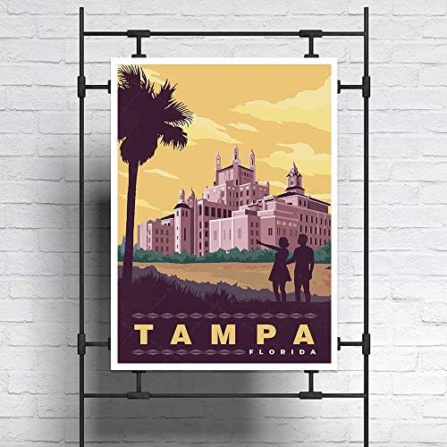 xtvin САЩ Флорида, Тампа Америка Ретро Пътен Плакат Художествена Печат на Платно Картина за Декорация на Дома,