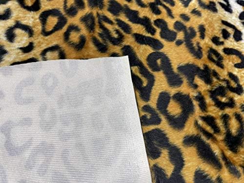 AMORNPHAN 58 Широк Полиестер с изображение на Леопард, Тигър, Леопард, Животински Принт, Кратка Дрямка,