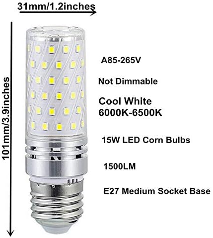 E26 Led Царевица лампи с мощност 15 W, led лампи-свещи с мощност 15 W, led крушки-Полилей с мощност 120 W, Еквивалент