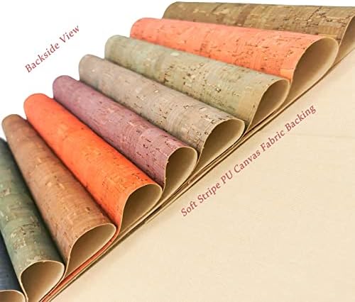 12 бр. Цветни Листове от корк тъкан, Изкуствени листа от корк за бродерия 8 x 12 (20 см x 30 см), Мека corkboard
