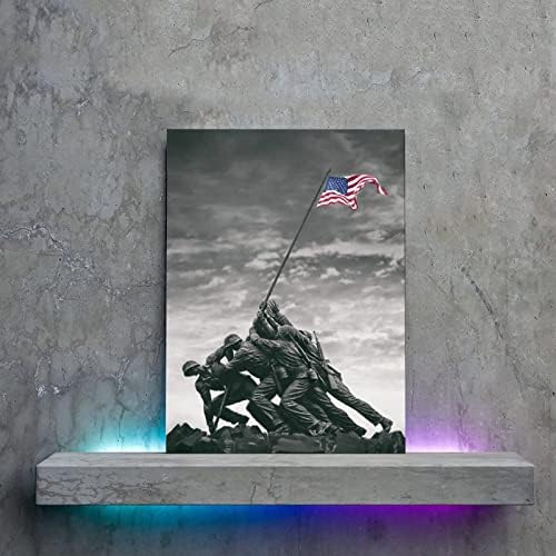 ToMart Плакат от Втората световна война, Поднимающий флаг на Иводзиме, Художествена картина върху платно, Стенен