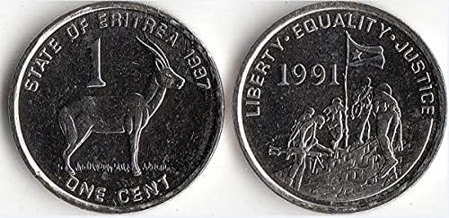 Африканска Монета Eritreans 1 от 1991 г. издание на Чуждестранните Монети Събиране на монети