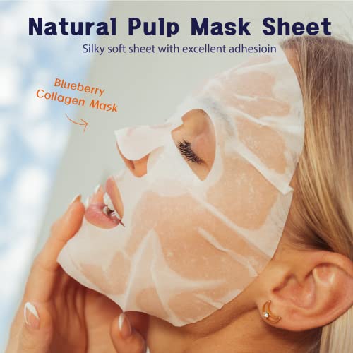 Purederm Blueberry Collagen Mask (12 опаковки) - корейската козметична копър лесно ламарина тип. Екстракти от