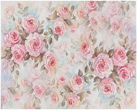 Kate 10x6,5 фута от Микрофибър Розови Абстрактни Цветя, Фонове, за Снимки, Акварел, Живопис Цветен Фон Пролетен