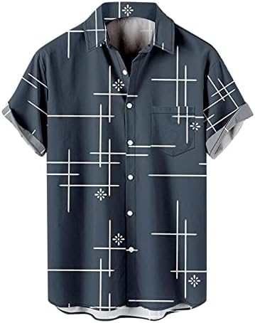 XXBR Мъжки Хавайски Ризи с Копчета и Къс Ръкав Летни Лоскутные Графични Ризи Свободно, Намаляване на Реколтата,