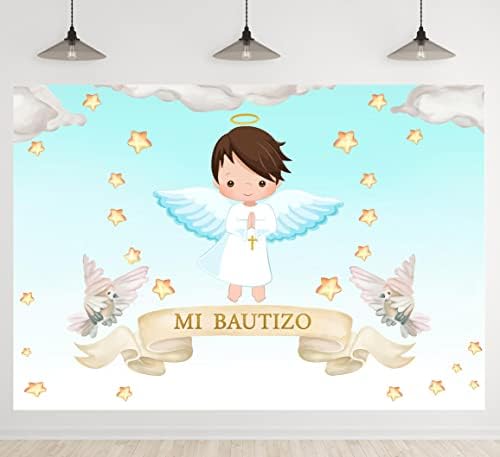 Mi Bautizo Фон Момчета Първото Свето Причастие Кръщение Парти Фон За Снимки на Кръщението на Детето Рожден Ден