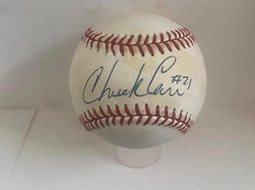 Мъртъв Чък Кар Марлинс / Метс С Автограф N. l. Baseball Jsa A162714 - Бейзболни топки с автографи