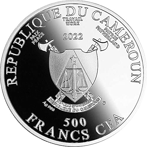 2022 DE Модерна Айде Сватбена монета PowerCoin Сребърна Монета От 500 Франка Cfa Камерун 2022 Proof