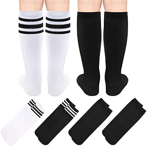 4 Чифта Детски Футболни Чорапи, Футболни Чорапи за Деца, Футболни Чорапи За Момичета И Момчета, Чорапи до Коляното