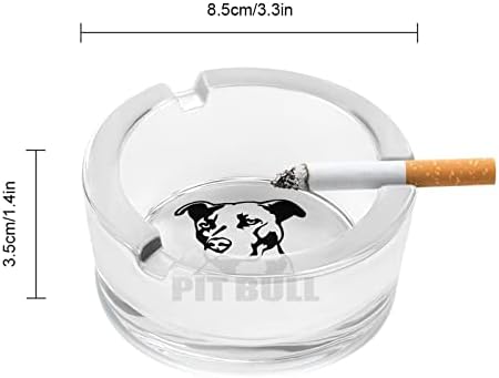 Стъклен Пепелник Pitbull Кръгли Цигари Притежателя Пепелници Калъф За Домашния Офис Вътрешна Декорация