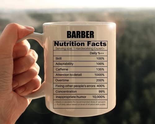 Кафеена Чаша Barber Nutrition Facts, Забавни Подаръци на Работа за мъже на Бала за Жени, Чаша за Промоция На