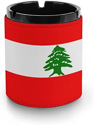 Ливански Флаг Забавно Пепелник От Изкуствена Кожа, Цигари, Притежателят на Пепелници за Пури, Украса за Дома,