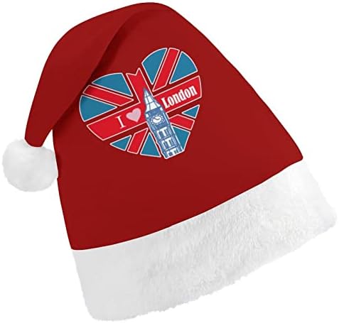 Аз Обичам Лондонскую Коледна Шапка, Мека Плюшевую Шапка на Дядо Коледа, Забавна Шапка за Коледно Новогодишната